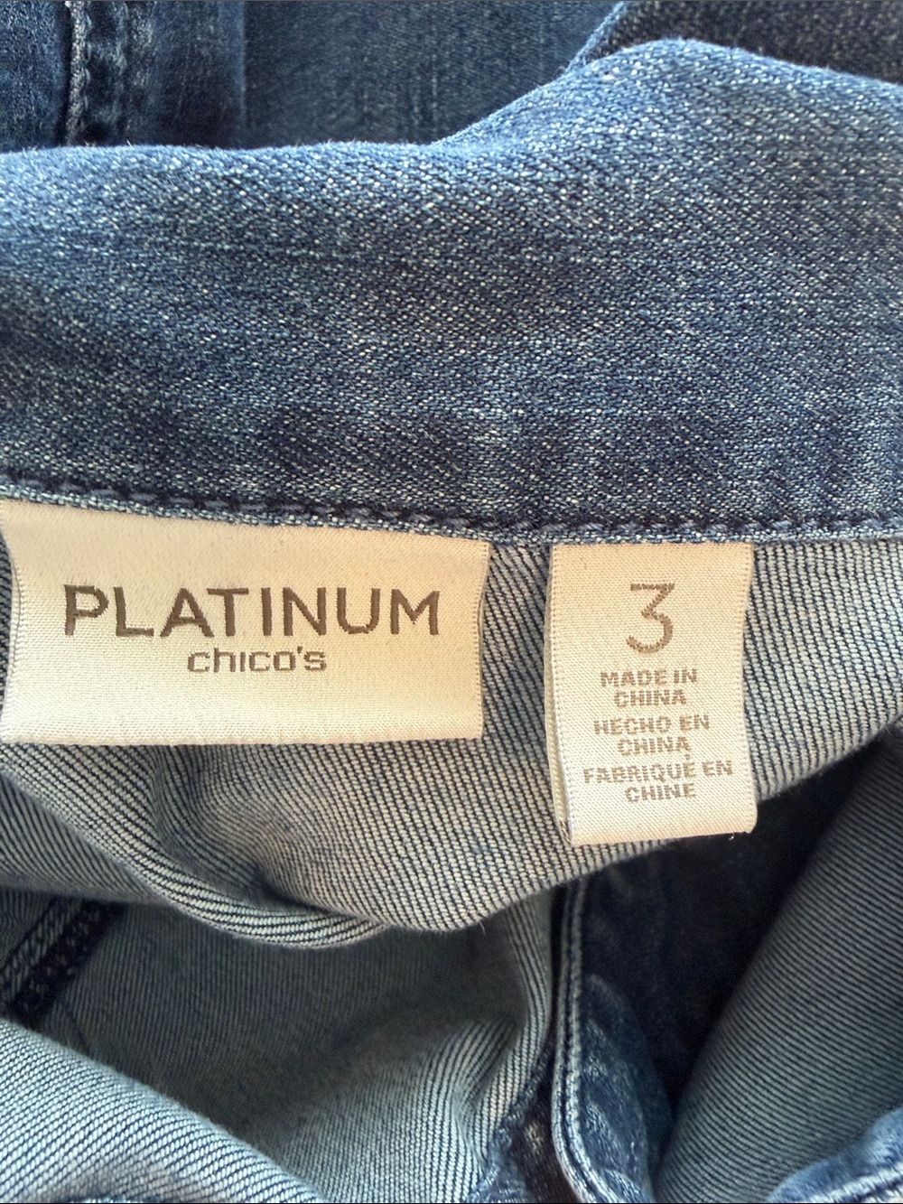 Chico's Indigo Denim Sleeveless Button-Front Vest - Picture 2 of 7